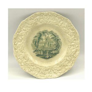 MASON'S OAK VISTA IRONWARE 1800s Plate, Rare Green